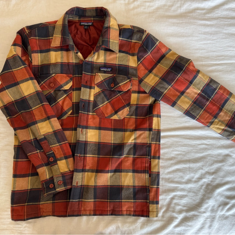 Men's Patagonia Insulated Fjord Flanel Shirt Jacket (medium) COMFY!!
